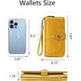 thumbnail image 4 of ZHAOCHENG Cartera de mujer de piel con gran capacidad, tarjetero, cremallera, color naranja, 4 of 5