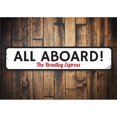 thumbnail image 1 of All Aboard Novelty Decor, Metal Wall Sign - 4x18 Inches, 1 of 4