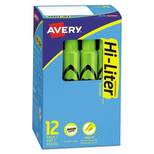 HI-LITER Desk-Style Highlighters, Fluorescent Yellow Ink, Chisel Tip, Yellow/Black Barrel, Dozen HI-LITER Desk-Style Highlighters, Fluorescent Yellow Ink, Chisel Tip, Yellow/Black Barrel, Dozen