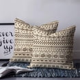 thumbnail image 2 of 14x14 Pillow Covers Set of 2, Abstract Boho Throw Pillow Covers Decorative Couch Cushion Case, Modern African Ethnic Geometric Beige Microfiber Square Pillowcases for Bedroom Car Living Room, 2 of 7