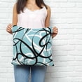 thumbnail image 2 of Aqua Geometric Pillow Covers 26x26 Inch Decorative Throw Pillow Cover, Modern Black White Striped Abstract Lines Sofa Pillowcases Accent Cushion Case Home Decor Bedroom Living Room, 2 of 6