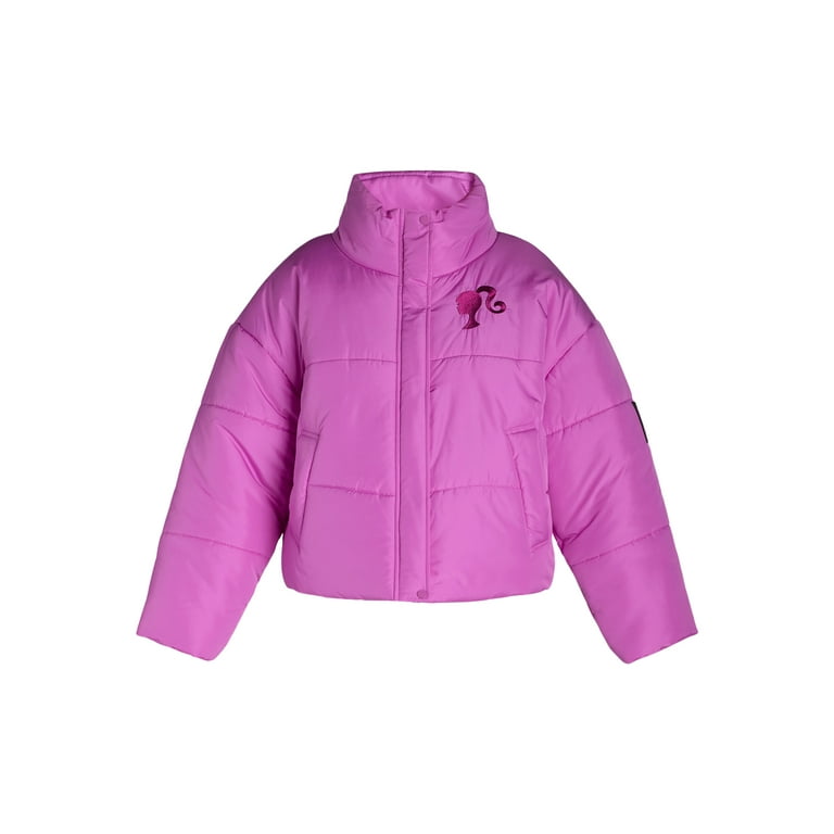 Womens Jacket Barbie Puffer Jacket Barbie Zip Up Winter Coat