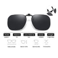 thumbnail image 6 of Clip On Sunglasse Flip Up Glasses Polarized Photochromic Sunglasses Large Square Lens Anti Glare UV400 Goggles Night Vision Yellow Driving Eyepiece, 6 of 9