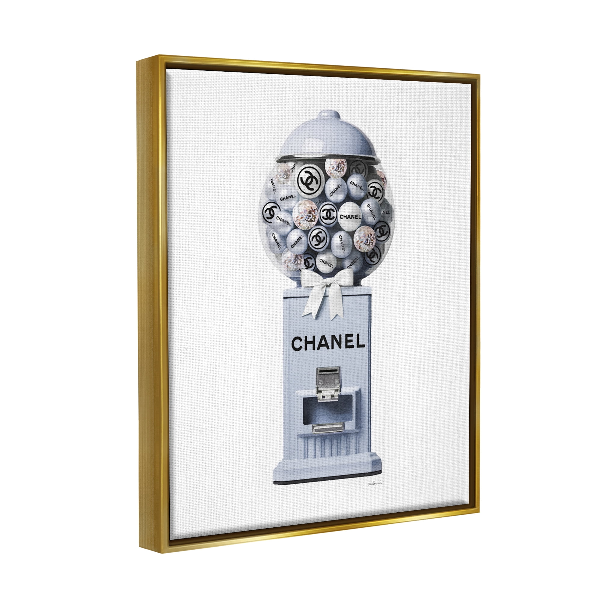 Stupell Industries Fashion Glam Candy Beauty & Fashion Painting Gold Floater Framed Canvas Art Print Wall Art, 17 x 21