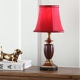 thumbnail image 4 of SAFAVIEH Hermione 17 in. Red Resin Table Lamp with Red Polyester Shade, Set of 2, 4 of 7