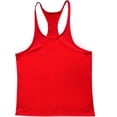 thumbnail image 6 of Men's Stringer Tank Tops Muscule Cut Bodybuilding Gym Vest Y-Back Workout Quick Dry Sleeveless T-Shirt Size 3XL Red, 6 of 7