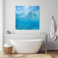 thumbnail image 3 of Blue Teal Summer Beach Wall Art Painting on Canvas, Coastal Nautical Seawater Ocean Canvas Art Home Prints Wall Art Framed Modern Artwork for Living Room Bedroom Wall Decor 16x16in, 3 of 9