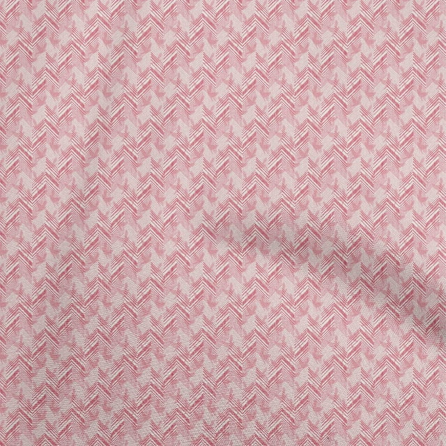 oneOone Cotton Cambric Red Fabric Chevron Sewing Craft Projects Fabric Prints By Yard 56 Inch Wide