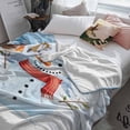 thumbnail image 3 of Christmas Snowman Throw Flannel Blanket 50x60In Winter Snowman Bird Xmas Trees Snowing Super Soft Cozy Bed Blanket, Lightweight Plush Fuzzy Bed Throw for Bedroom Sofa Couch Living Room, 3 of 4