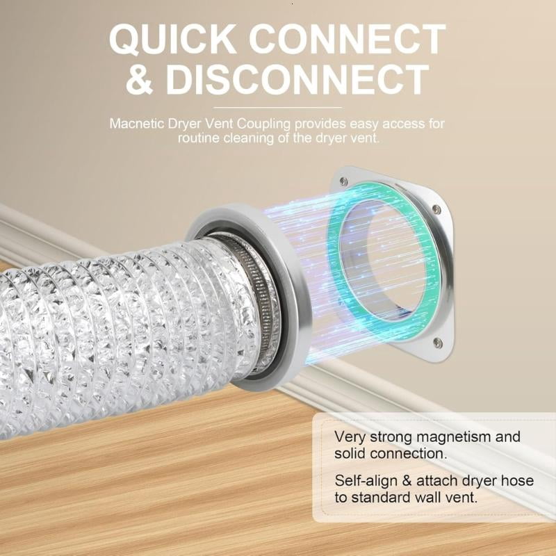 CEORPER Heavy Type Magnetic Dryer Vents Includes Wall Mount And 4 In Aluminum Hose