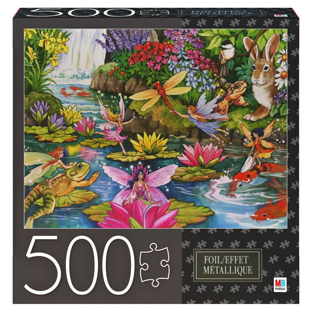 500Piece Adult Jigsaw Puzzle with Foil Accents, Enchanted Lily Pond