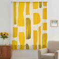 thumbnail image 3 of Yellow Black Sheer Curtains 63 Inches Long, Modernism Moire Contemporary Abstract Light Filering Curtains, Breathable Simi Curtain Privacy Drapes for Living Room Bedroom Lightweight Window Treatment, 3 of 9