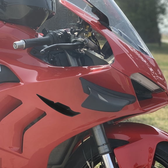 ETHZZLE 1 Pair Motorbike Spoiler Winglets for Driving Stability Aerodynamic Wing Black Plastic