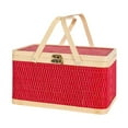 thumbnail image 1 of Cesta de Picnic, soporte para transporte de frutas, fácil de usar, portátil, práctico contenedor de frutas tejido , aperitivos, embalaje de Rojo, 1 of 8