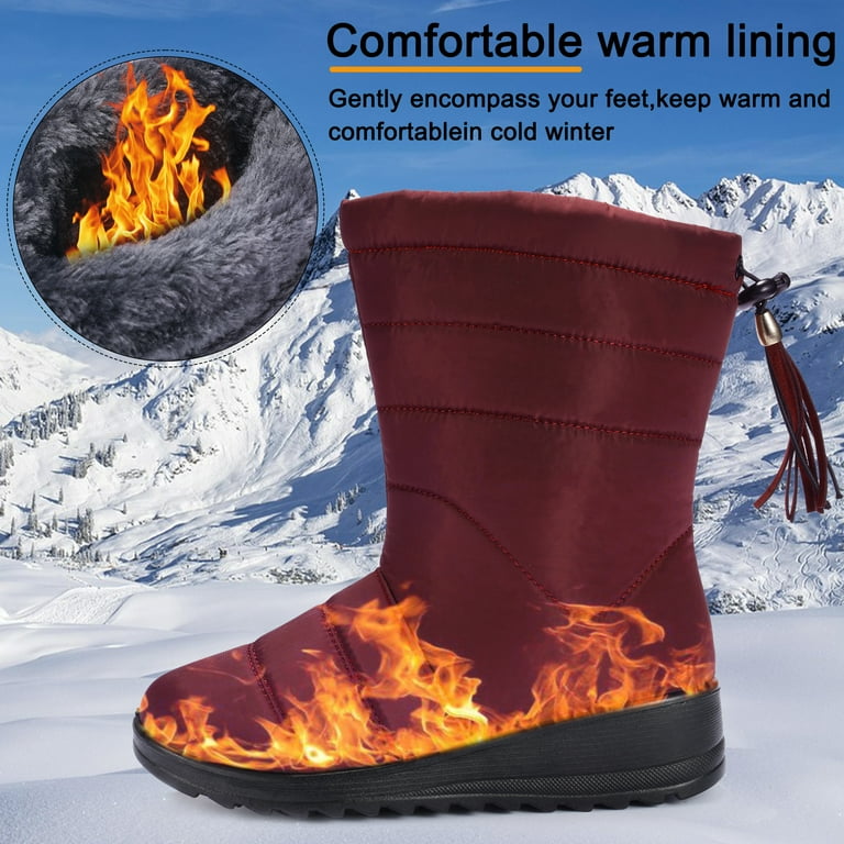 Fur lined waterproof ankle boots 2025