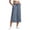Blue, variant on High-Waist Wide Leg Cropped Pants for womens with Side Slits & Patch Pockets - Breathable Linen-Blend Look, Elastic Drawstring Waist for Beach, Yoga & Summer Lounging Navy M