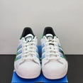 thumbnail image 4 of Adi-das Superstar Shoes Men's Size 9.5 White Green Blue Athletic Casual Sneakers, 4 of 6