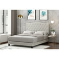 thumbnail image 5 of Furinno Lille Button Tufted Bed Frame, Linen, Queen, 5 of 5