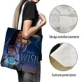 thumbnail image 3 of Wish Bolso de tela con estampado de lienzo para mujer, bolsa de compras reutilizable y estética, con cremallera interior, regalo para mujer,38*45cm., 3 of 6