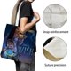 thumbnail image 3 of Wish Bolso de tela con estampado de lienzo para mujer, bolsa de compras reutilizable y estética, con cremallera interior, regalo para mujer, 35 × 40 cm., 3 of 6