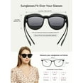 thumbnail image 3 of TINHAO Polarized Fit Over Glasses Sunglasses for Women Men Trendy Cat Eye Wrap Around Shades UV Protection, 3 of 6
