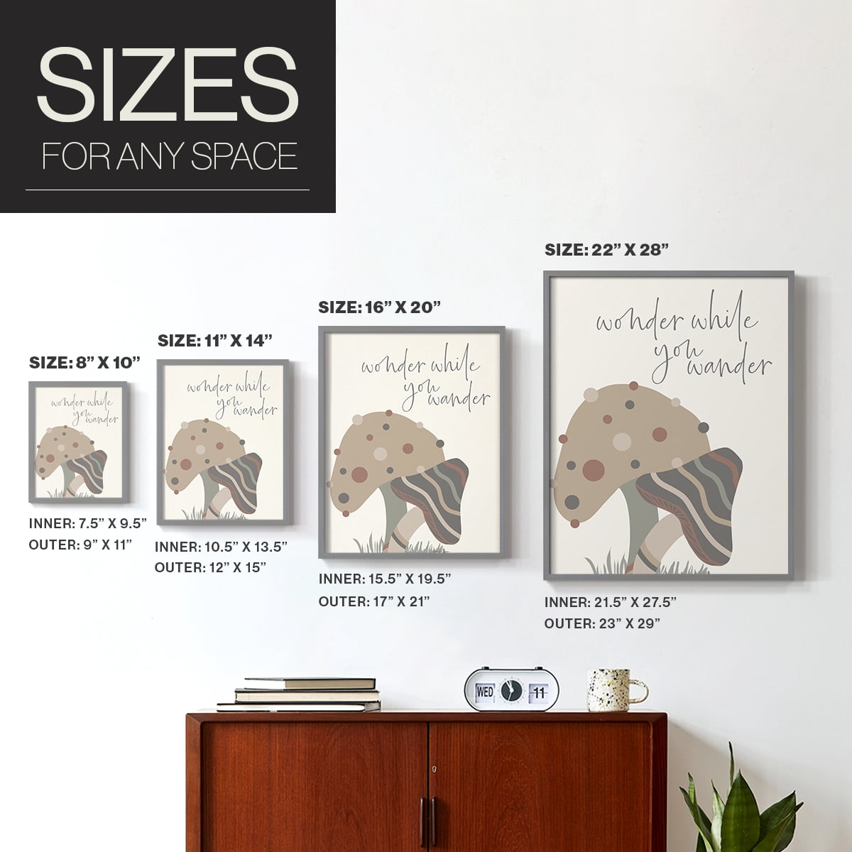 Wonder While you Wander Framed Print - Solid Wood in Single Picture Frame Solid Wood 2 Framed Print