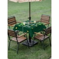 thumbnail image 2 of Square Outdoor Tablecloth With Umbrella Hole And Zipper– St. Patrick's Day Waterproof Patio Table Cover for Party, Picnic, Backyard, 54"x54" , Vintage Shamrocks Gold Coin Rainbows, 2 of 8