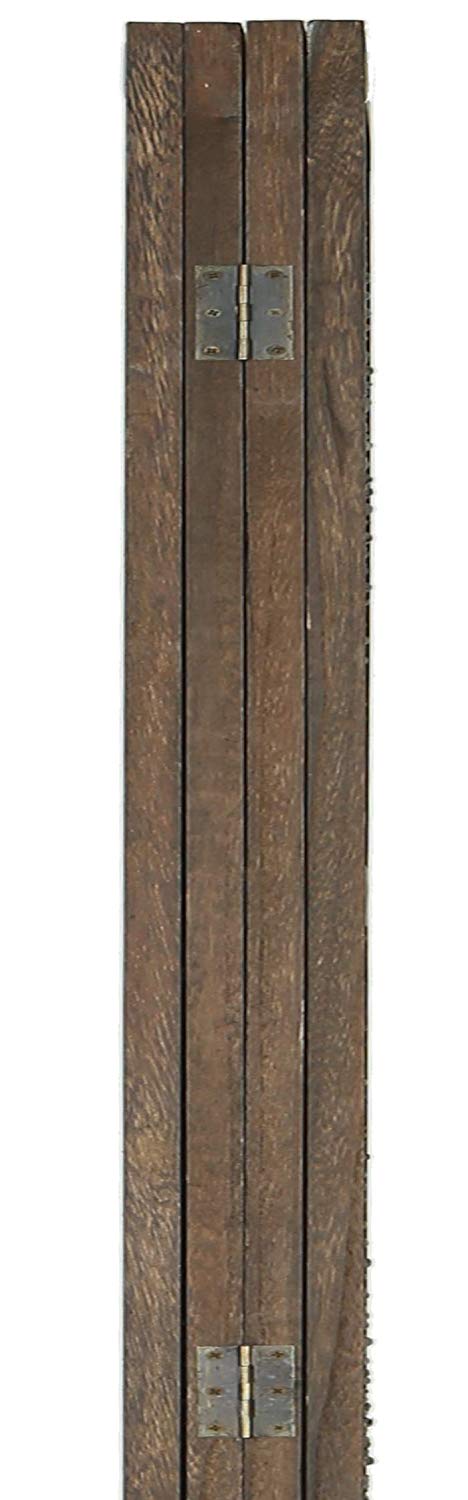 Legacy Decor Antique Wicker and Wood Diamond Design 4 Panel Room Divider, 67" Tall, Brown - image 5 of 5