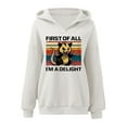 thumbnail image 4 of WEAIXIMIUNG Oversized Sweatshirt First Of All I'M A Letter Printed Hoodie for Women, 4 of 4