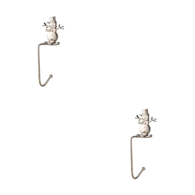 Cateissary Colgador de calcetines de Navidad, gancho de chimenea de Navidad con temática de Metal, soporte de pulido de chapado de escritorio Type3 NO3