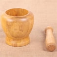 thumbnail image 2 of Transemion Wood Mortar Pestle Set Portable Smooth Surface Garlic Mixing Bowl, 2 of 6