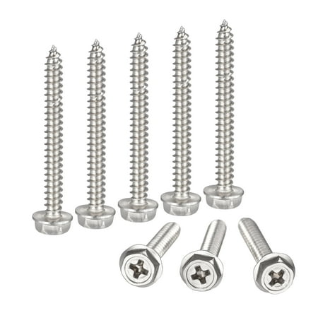 

Uxcell M4 x 40mm 304 Stainless Steel Phillips Hex Washer Self Tapping Screws 50 Pack