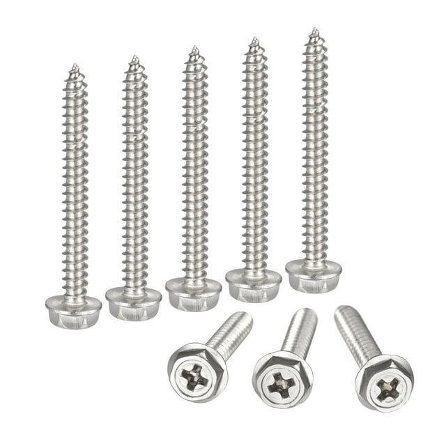 Unique Bargains Rondelle Hexagonale Phillips en Acier Inoxydable 304 M4 x 40 mm à Vis Autotaraudeuses, Lot de 25