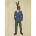thumbnail image 2 of Art.com Rabbit in Blue Waistcoat Art Print by Fab Funky, 24" x 32", 2 of 4