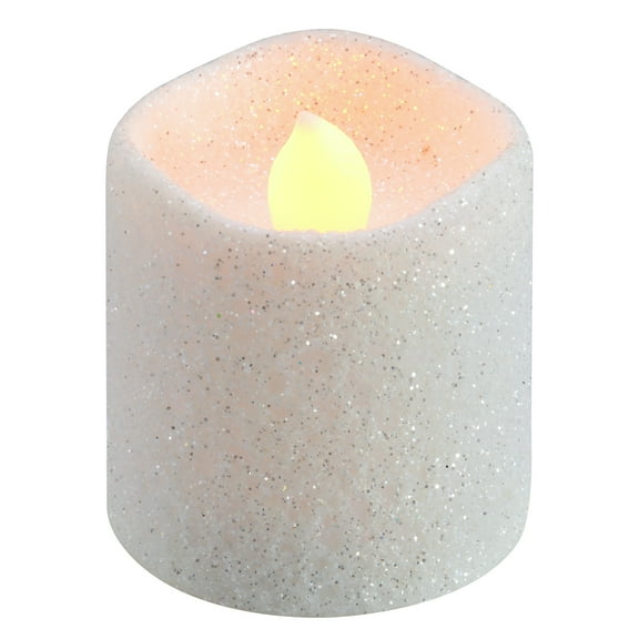 8 Packs: 12 ct. (96 total) White Glitter LED Votive Candles by Ashland