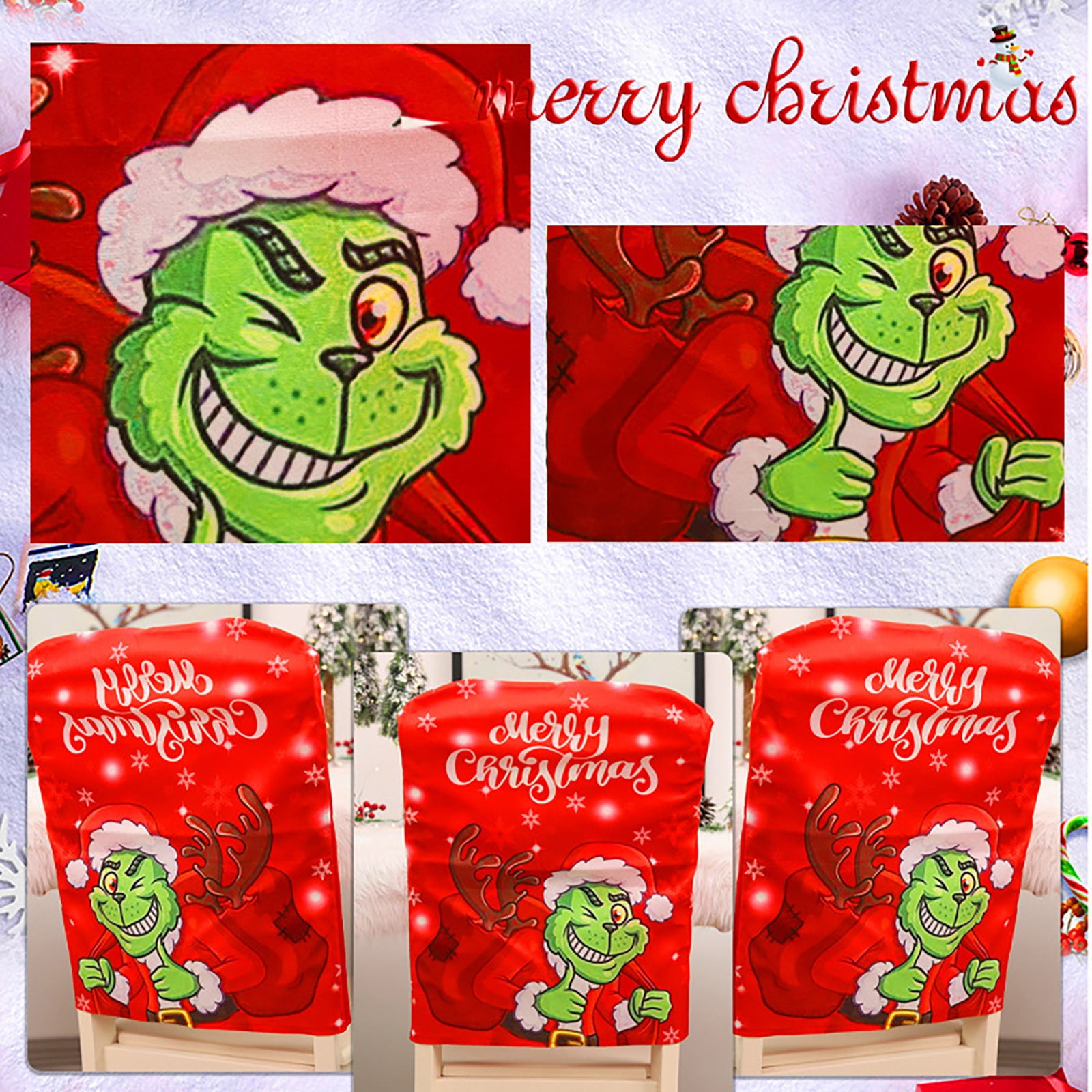 Grinch Green Furry Doll Chair Cover Festive Christmas Decoration in Costa Rica at CRC 15323 Rating 5
