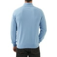 thumbnail image 3 of Kallspin Men's Quarter-Zip Sweater Cotton Mock Neck Knit Long Sleeve Pullover Sweater(Sky Blue,2X-Large), 3 of 9