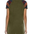 thumbnail image 2 of tredstone Femmes T-Shirt Manches Courtes Col Rond Top Poche à Rayures T-Shirt, Vert, XXL, 2 of 5