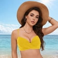 thumbnail image 4 of HCNTES Bikini Tops for Women Triangle Bikini Top Halter String Bathing Suits Top Bag Plus Size Beach Bikini Large Backless Swimsuit Top for Women(Yellow,M), 4 of 9