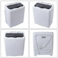 thumbnail image 3 of Hassch Semi-Automatic Washing Machine with 2 Tub, Compact Laundry Machine with Built-in Drain for Home, Apartment, Gray, 3 of 10
