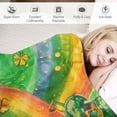 thumbnail image 3 of St Patrick's Day Throw Blankets, Vintage Green Irish Lucky Clovers Gold Coins and Rainbow Warm Cozy Flannel Blanket, Irish Festival Theme Decorate Blanket for Sofa Camping Couch Bed Travel, 3 of 6