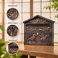 Retro Bird Wall Mount Locking Mailbox, Large Capacity Rust-proof ...