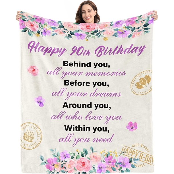 LHSHID 80th Birthday Gifts for Women Blanket 80th Birthday Gifts Ideas 80th Birthday Decorations 80 Year Old Birthday Gifts for Women 1943 Birthday Gifts Throw Blanket 50x60in
