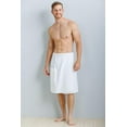 thumbnail image 2 of Fishers Finery Men's Terry Cloth Spa Wrap - Elastic Waistband with Snap Closure and Pocket (White, One Size Fits Most), 2 of 6