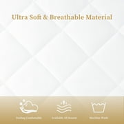 Quilted Fitted Twin Mattress Pad Cover, Waterproof Mattress Protector, Deep Pocket Elastic Fits Up to 18, Breathable Soft Alternative Filling Mattress Pad