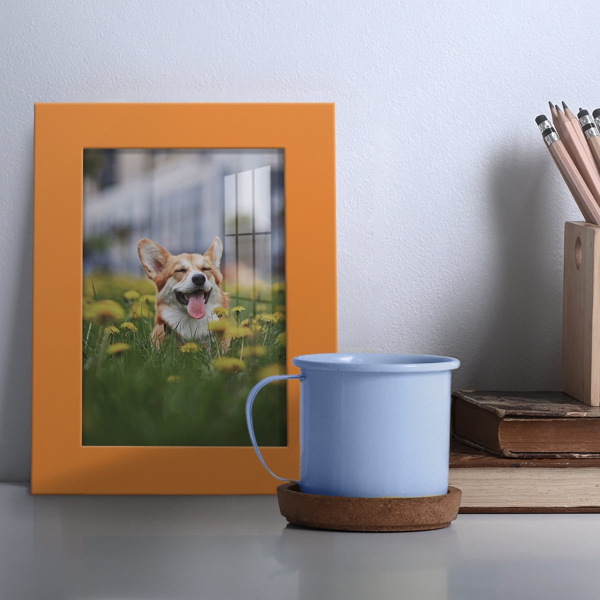Modern Real Wood 3.5x5 inch Picture Frame in Orange