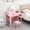 Pink, variant on 2-in-1 Kids Vanity Set with Lighted Mirror, Table & Stool for Girls 3-9 Years, Makeup Table with Bookshelf, Drawer & Open Shelves for Storage