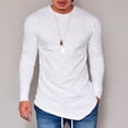 thumbnail image 6 of DISHAN Men Autumn Solid Color O Neck Long Sleeve Cotton Thin T-shirt Bottoming Top, 6 of 8