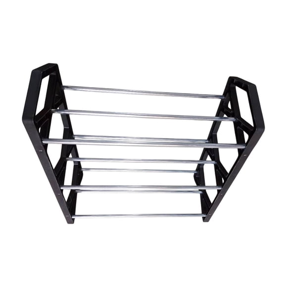 Qocolhg Shoe Rack for Entryway, 3 Tier Shoe Organizer, 6 Pairs Stackable Small Shoe Rack, Shoes Organizer for Closet, Entryway, Hallway, Garage, Front Door, Dorm Room Shoes Shelves, Black
