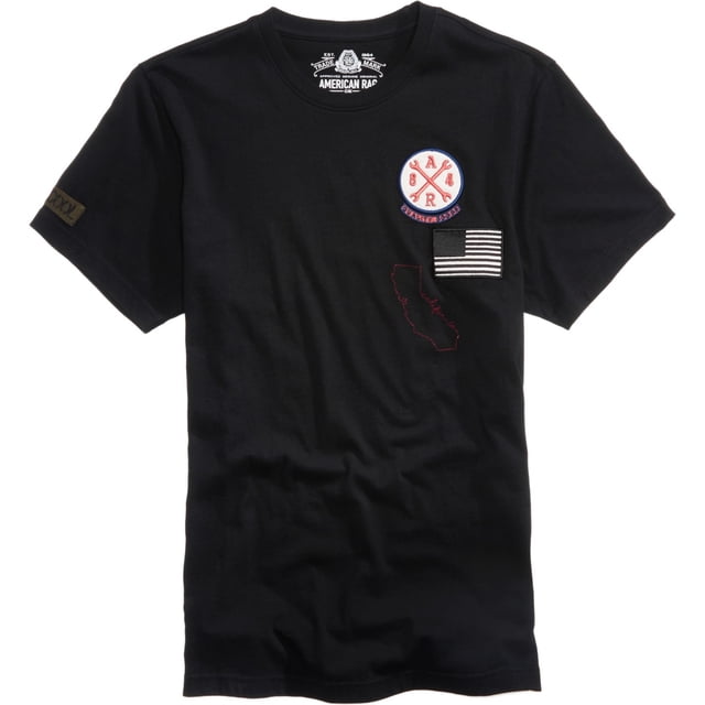 Camiseta con adorno de parche American Rag Negra Grande